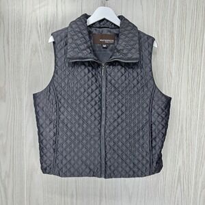 Weatherproof Quilted‎ Vest Womens XL Gray Full Zip Pocket Sleeveless Outdoor